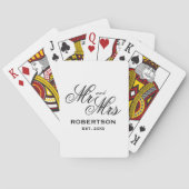 Personalized Mr and Mrs wedding party favor Pokerkaarten (Achterkant)