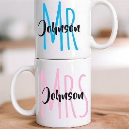 Personalized Mr. & Mrs. Mug Gift for Her and Him Koffiemok