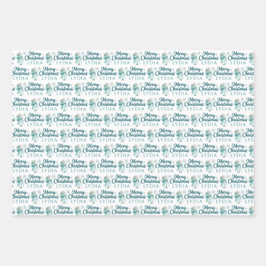 Personalized Mrs. Claus Wrapping Paper Sheets (Voorkant 2)