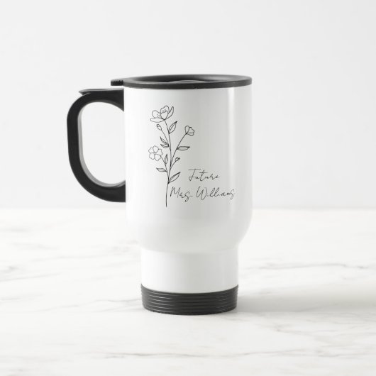 Personalized Mrs Gifts for the bride to be cup wit Reisbeker (Links)