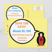 Personalized Ms. Penguin Albania Aankondigingskaart (Voorkant / Achterkant)