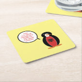 Personalized Ms. Penguin Albania Party Kartonnen Onderzetters (Schuin)