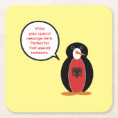 Personalized Ms. Penguin Albania Party Kartonnen Onderzetters (Voorkant)