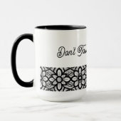 Personalized Mug Black Lace Floral Slogan  Mok (Links)