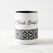 Personalized Mug Black Lace Floral Slogan  Mok (Midden)