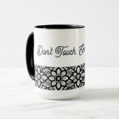 Personalized Mug Black Lace Floral Slogan  Mok (Voorkant links)