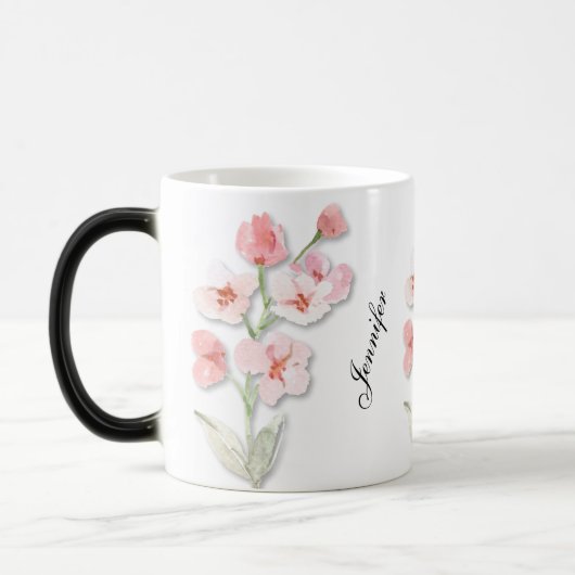 Personalized Mug, Custom Name Mug, Flowers Mug Magische Mok (Links)