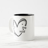 Personalized mug for couples with names  tweekleurige koffiemok (Voorkant links)
