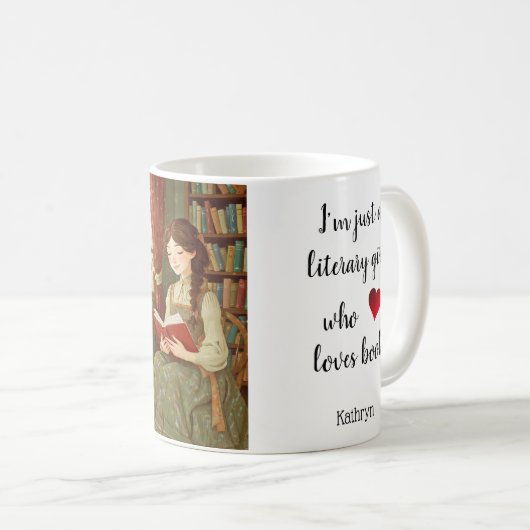 Personalized Mug "Literary Girl" Koffiemok (Voorkant rechts)