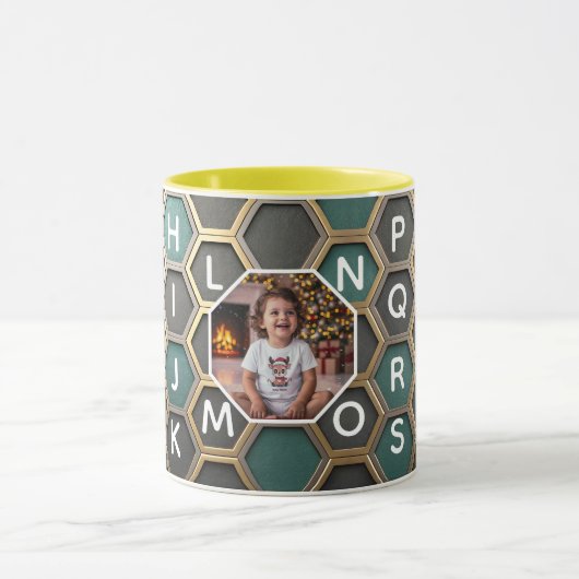 Personalized Mug with Custom Kid Photo A-Z letters Mok (Midden)