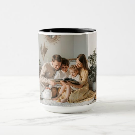 Personalized mug with monogram and family photo mok (Midden)