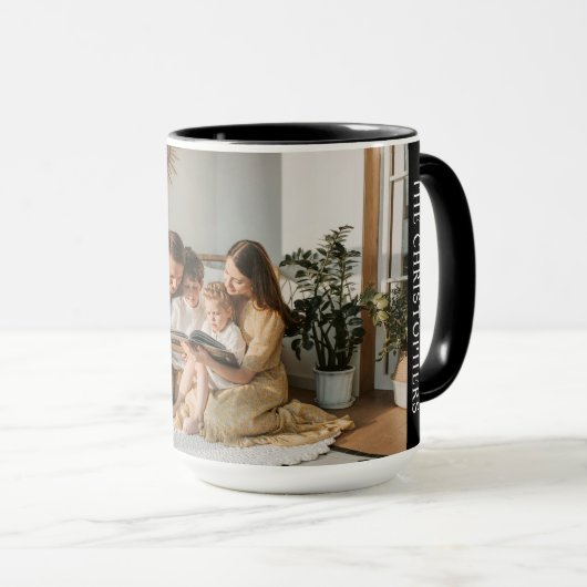 Personalized mug with monogram and family photo mok (Voorkant rechts)