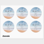Personalized Multicolor Beach Scene Dated  Ronde Sticker (Vel)