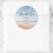 Personalized Multicolor Beach Scene Dated  Ronde Sticker (Tas)