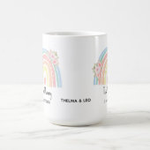 Personalized Mum's Rainbow & Floral Mug Koffiemok (Center)