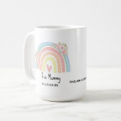 Personalized Mum's Rainbow & Floral Mug Koffiemok (Voorkant links)