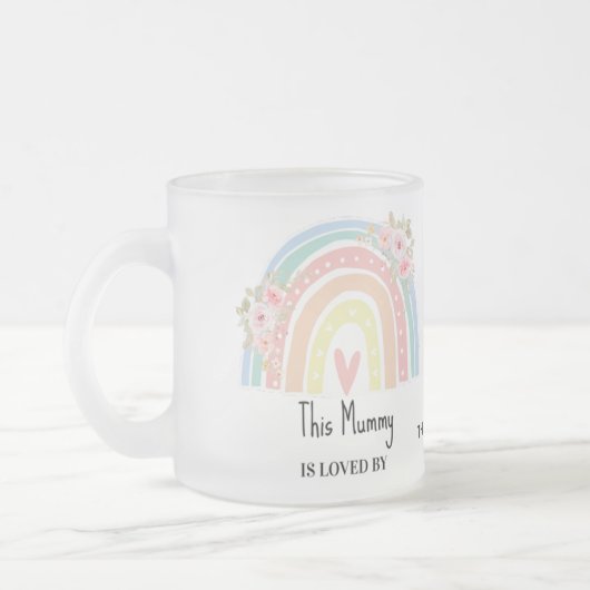 Personalized Mum's Rainbow & Floral Name Mug Matglas Koffiemok (Links)