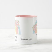 Personalized Mum's Rainbow & Floral Name Mug Mok (Midden)