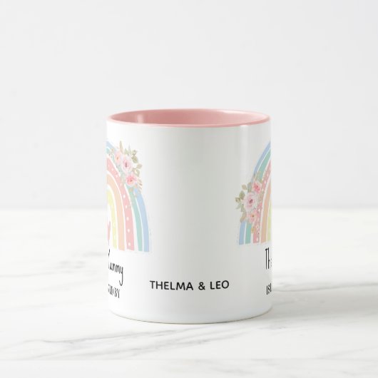 Personalized Mum's Rainbow & Floral Name Mug Mok (Midden)