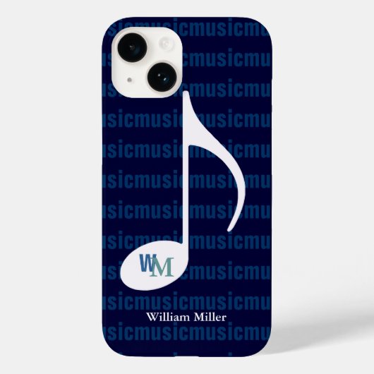 personalized music note striped Case-Mate iPhone case (Achterkant)