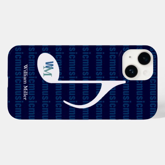 personalized music note striped Case-Mate iPhone case (Achterkant (horizontaal))