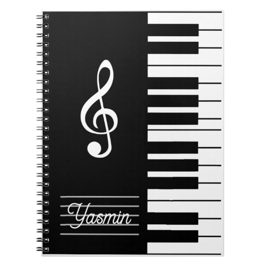 Personalized Music Notebook Piano Teacher Notitieboek (Voorkant)