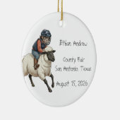 Personalized Mutton Bustin Boy  Keramisch Ornament (Rechts)