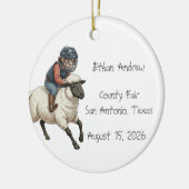 Personalized Mutton Bustin Boy  Keramisch Ornament (Links)