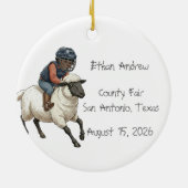 Personalized Mutton Bustin Rodeo Boy  Keramisch Ornament (Achterkant)