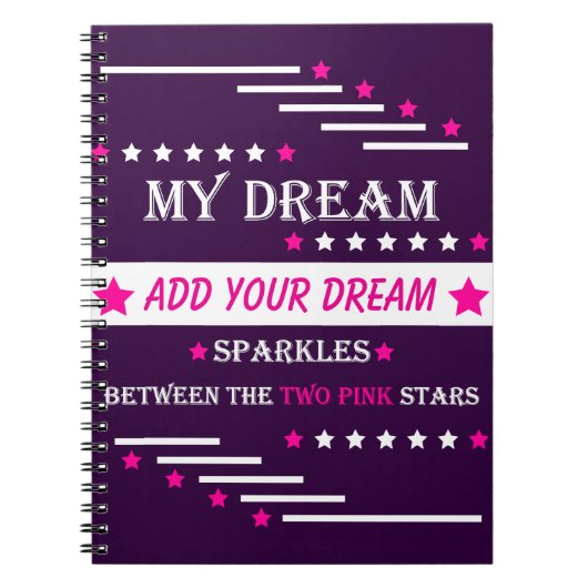 Personalized My Dream Between the Two Pink Stars Notitieboek (Voorkant)