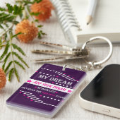 Personalized My Dream Between the Two Pink Stars Sleutelhanger (Voorkant Rechts)
