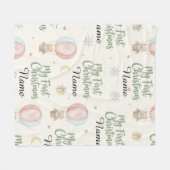 Personalized My First Christmas Name Keepsake  Fleece Deken (Voorkant (Horizontaal))