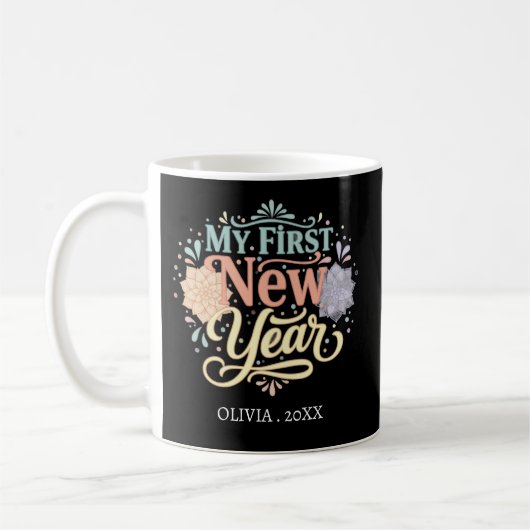 Personalized My First New Year Mug – Custom Name Koffiemok (Links)