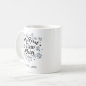 Personalized My First New Year Mug – Custom Name Koffiemok (Voorkant links)