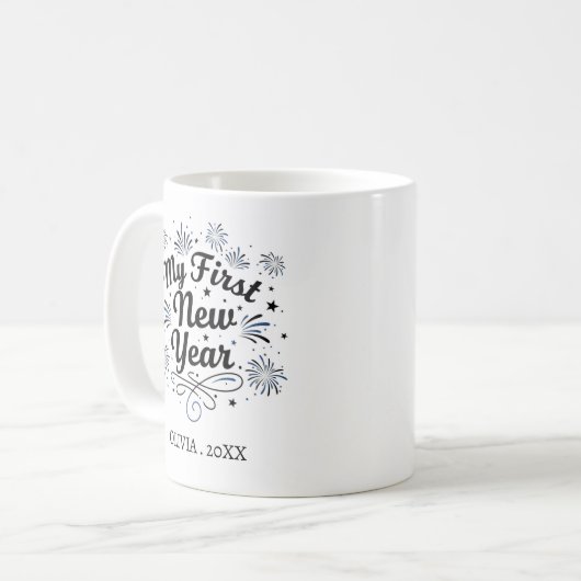 Personalized My First New Year Mug – Custom Name Koffiemok (Voorkant links)