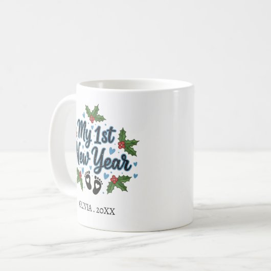 Personalized My First New Year Mug – Custom Name Koffiemok (Voorkant links)