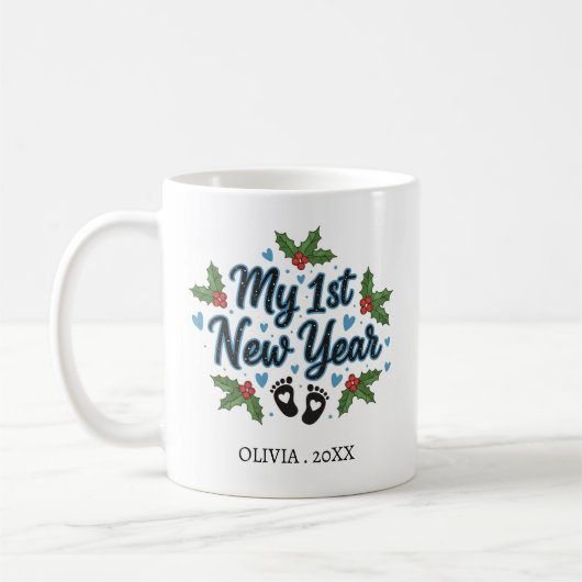 Personalized My First New Year Mug – Custom Name Koffiemok (Links)