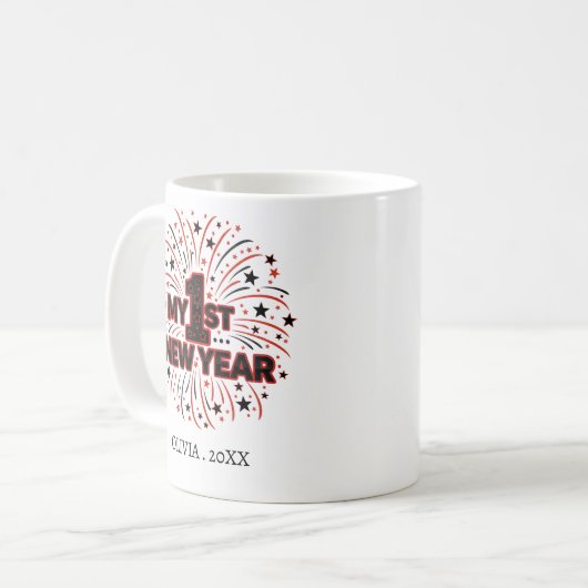 Personalized My First New Year Mug – Custom Name Koffiemok (Voorkant links)