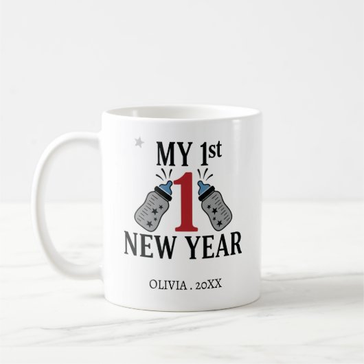 Personalized My First New Year Mug – Custom Name Koffiemok (Links)