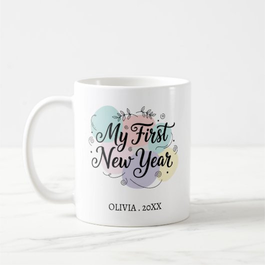 Personalized My First New Year Mug – Custom Name Koffiemok (Links)