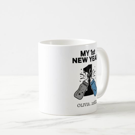 Personalized My First New Year Mug – Custom Name Koffiemok (Voorkant rechts)