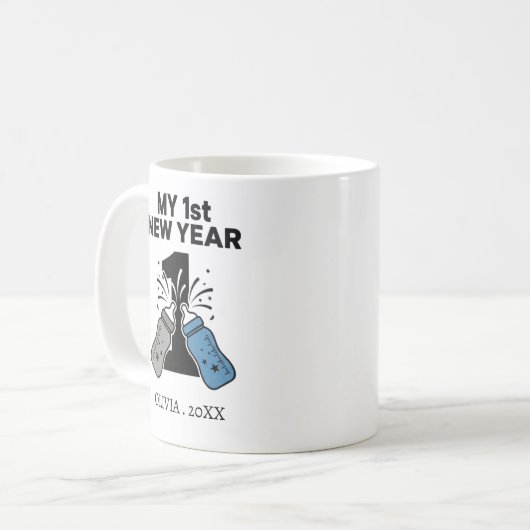 Personalized My First New Year Mug – Custom Name Koffiemok (Voorkant links)