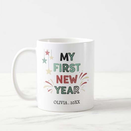 Personalized My First New Year Mug – Custom Name Koffiemok (Links)