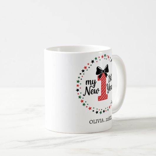 Personalized My First New Year Mug – Custom Name Koffiemok (Voorkant rechts)