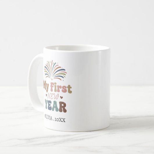 Personalized My First New Year Mug – Custom Name Koffiemok (Voorkant links)