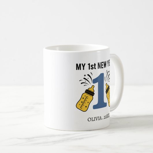 Personalized My First New Year Mug – Custom Name Koffiemok (Voorkant rechts)