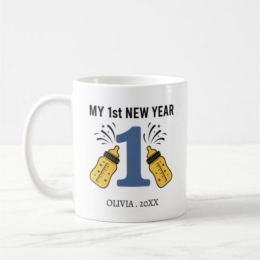 Personalized My First New Year Mug – Custom Name Koffiemok (Links)