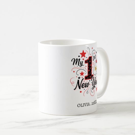 Personalized My First New Year Mug – Custom Name Koffiemok (Voorkant rechts)