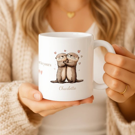 Personalized My Heart Is Yours Otter Mug Koffiemok