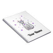 Personalized Mystic Gray Cat Notebook Notitieboek (Rechterzijde)
